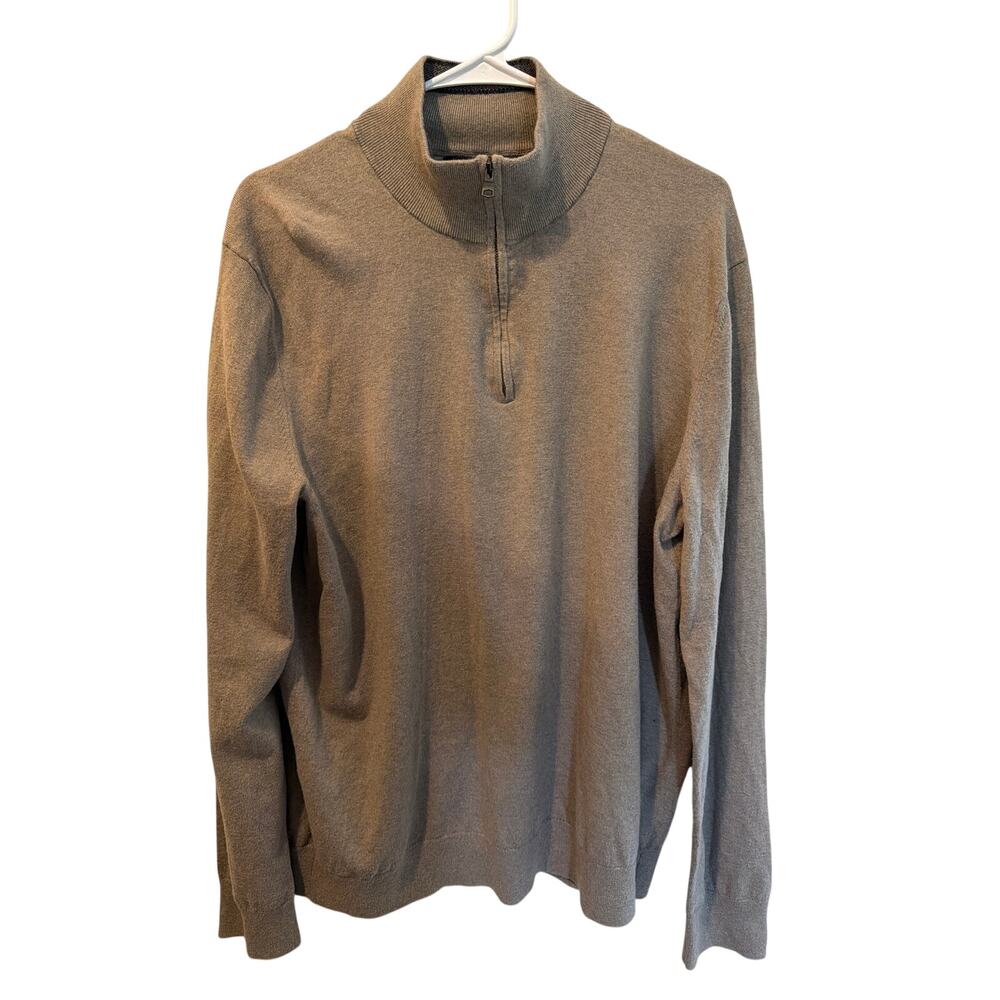⭐️ Men’s Banana Republic Beige Quarter Zip Cashmere Blend Sweater Size XL Preppy